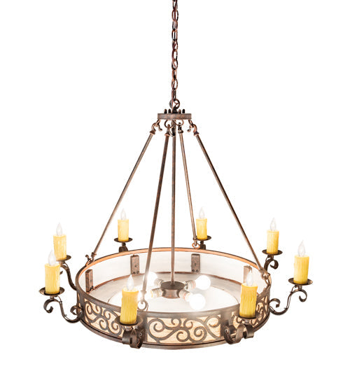 42" Delano 8 Light Bowl Chandelier detail view