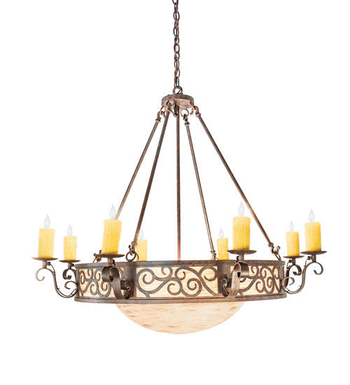42" Delano 8 Light Bowl Chandelier detail view