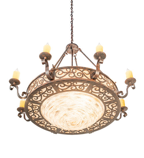 42" Delano 8 Light Bowl Chandelier detail view