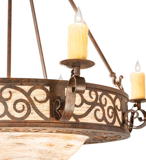 42" Delano 8 Light Bowl Chandelier detail view