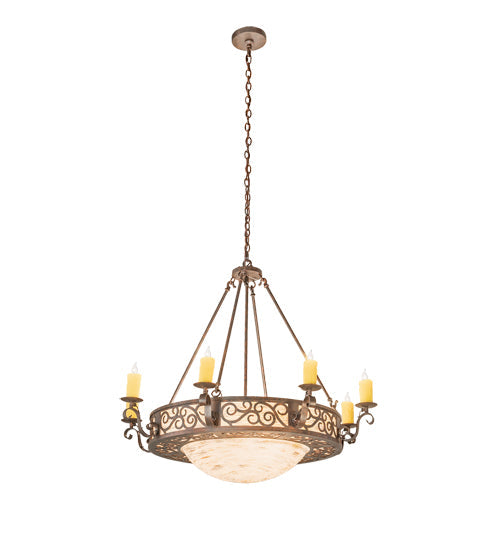 42" Delano 8 Light Bowl Chandelier detail view