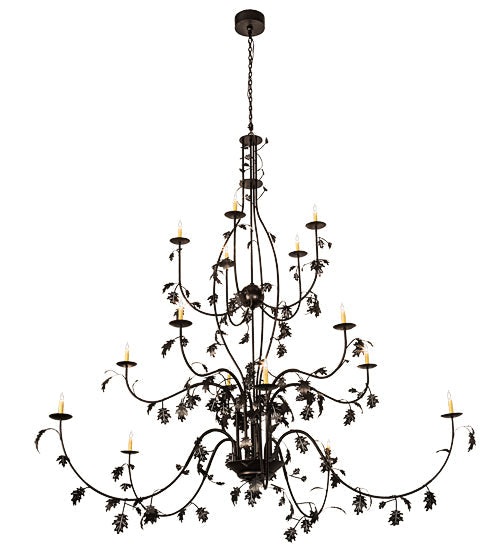 96" Oak Leaf 15 Light Chandelier detail view