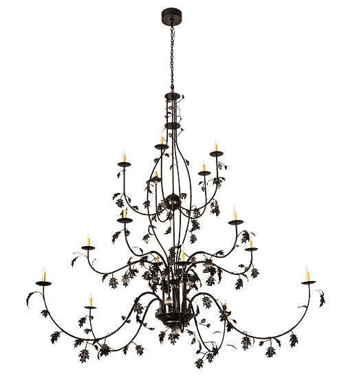 96" Oak Leaf 15 Light Chandelier detail view