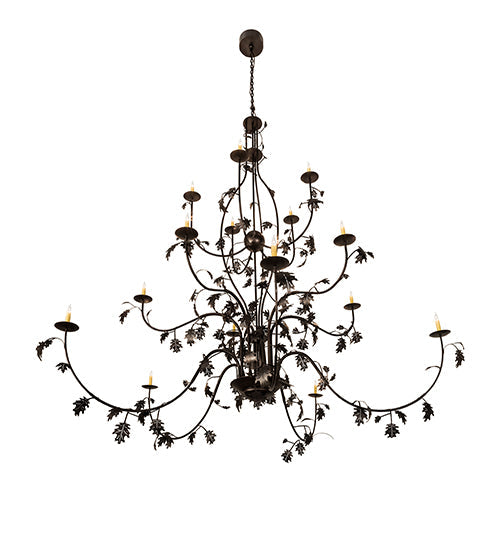 96" Oak Leaf 15 Light Chandelier detail view