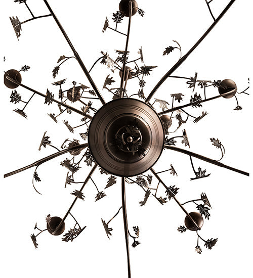 96" Oak Leaf 15 Light Chandelier detail view