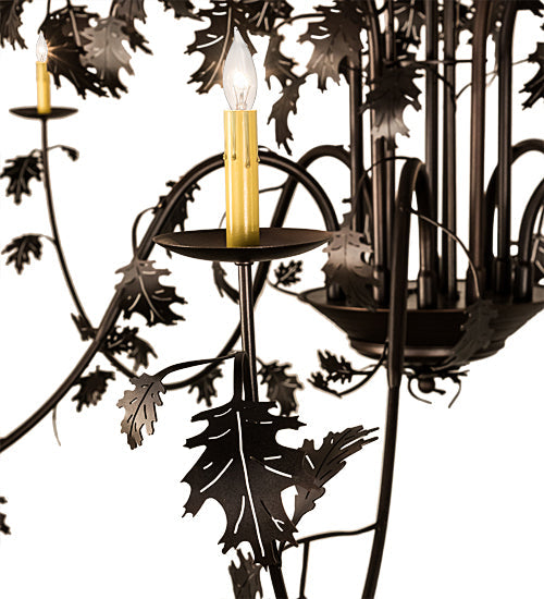 96" Oak Leaf 15 Light Chandelier detail view