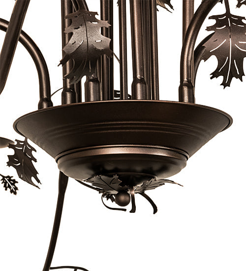 96" Oak Leaf 15 Light Chandelier detail view