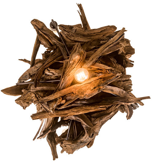 30 inch Driftwood 6 Light Chandelier detail view
