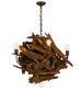 30 inch Driftwood 6 Light Chandelier detail view