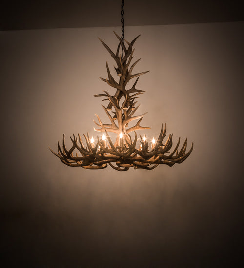 43" Antlers Whitetail Deer 8 Light Chandelier hero view