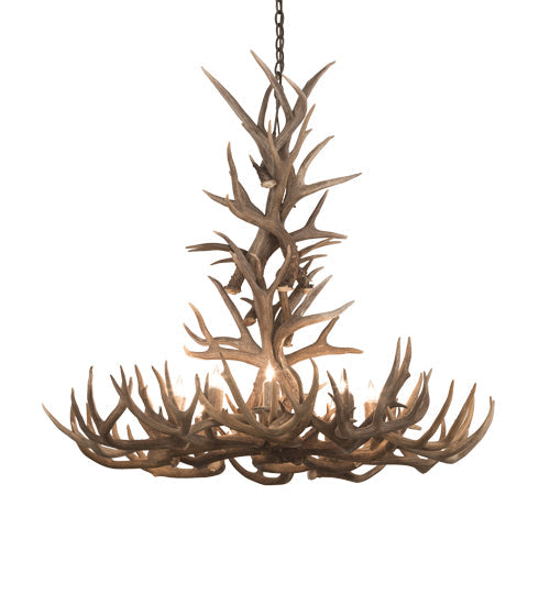 43" Antlers Whitetail Deer 8 Light Chandelier detail view