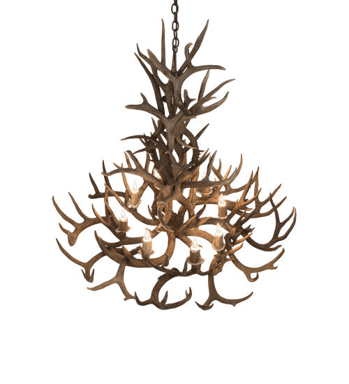 43" Antlers Whitetail Deer 8 Light Chandelier detail view