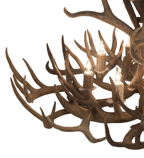43" Antlers Whitetail Deer 8 Light Chandelier detail view