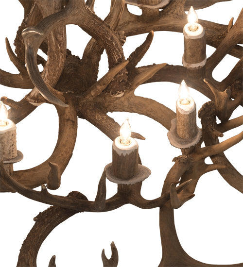 43" Antlers Whitetail Deer 8 Light Chandelier detail view