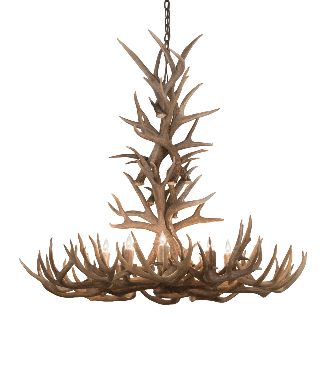 43" Antlers Whitetail Deer 8 Light Chandelier detail view