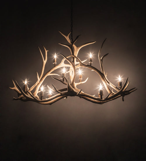 66.5" Antlers Elk 10 Light Oblong Chandelier hero view