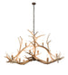66.5" Antlers Elk 10 Light Oblong Chandelier detail view