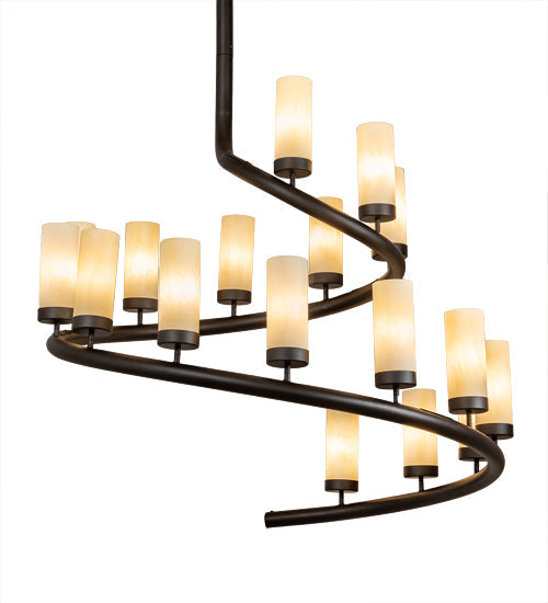 60" French Horn 17 Light Chandelier detail view