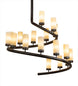 60" French Horn 17 Light Chandelier detail view