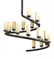 60" French Horn 17 Light Chandelier detail view