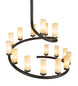 60" French Horn 17 Light Chandelier detail view