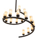 60" French Horn 17 Light Chandelier detail view