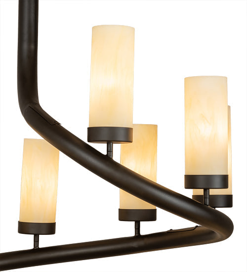 60" French Horn 17 Light Chandelier detail view