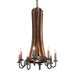 20" Barrel Stave Madera 8 Light Chandelier detail view