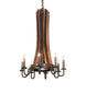 20" Barrel Stave Madera 8 Light Chandelier detail view