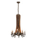 20" Barrel Stave Madera 8 Light Chandelier detail view