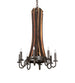 20" Barrel Stave Madera 8 Light Chandelier detail view