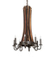 20" Barrel Stave Madera 8 Light Chandelier detail view