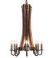 20" Barrel Stave Madera 8 Light Chandelier detail view