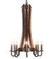 20" Barrel Stave Madera 8 Light Chandelier detail view