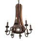 20" Barrel Stave Madera 8 Light Chandelier detail view