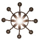 20" Barrel Stave Madera 8 Light Chandelier detail view