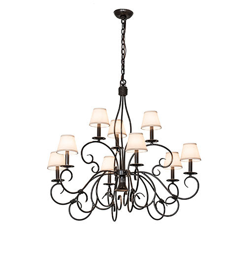 40" Grace 10 Light Chandelier detail view