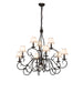 40" Grace 10 Light Chandelier detail view
