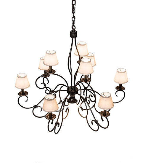 40" Grace 10 Light Chandelier detail view