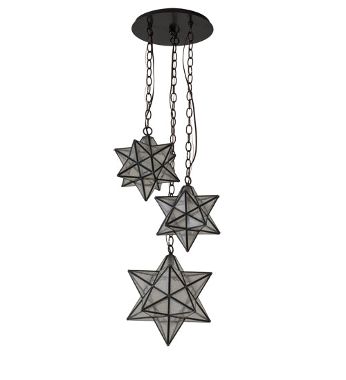 17" Moravian Star 3 Light Cascading Pendant - detail 2
