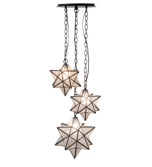 17" Moravian Star 3 Light Cascading Pendant - detail 3