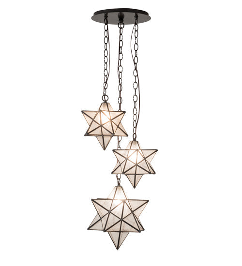 17" Moravian Star 3 Light Cascading Pendant - detail 4
