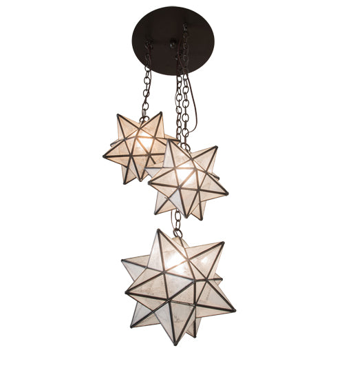 17" Moravian Star 3 Light Cascading Pendant - detail 5