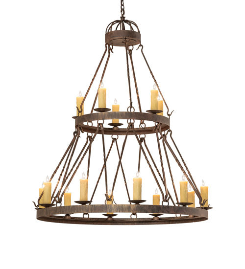 48" Lakeshore 15 Light Two Tier Chandelier detail view