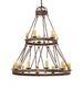 48" Lakeshore 15 Light Two Tier Chandelier detail view