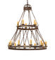 48" Lakeshore 15 Light Two Tier Chandelier detail view