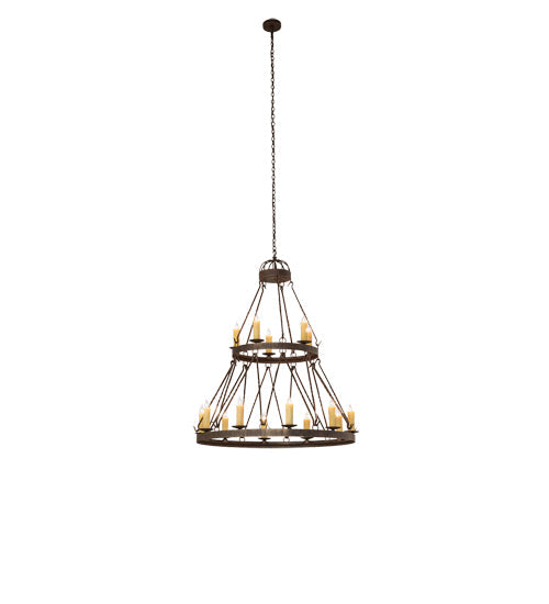48" Lakeshore 15 Light Two Tier Chandelier detail view