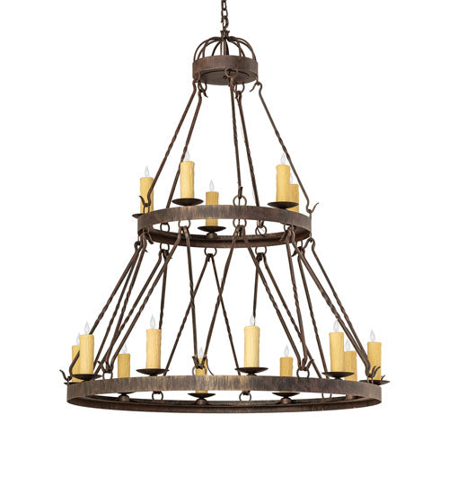 48" Lakeshore 15 Light Two Tier Chandelier detail view