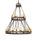 48" Lakeshore 15 Light Two Tier Chandelier detail view