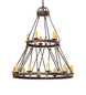 48" Lakeshore 15 Light Two Tier Chandelier detail view